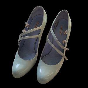 Miu Miu baby blue double ankle straps Mary Jane Patent leather heels